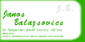 janos balazsovics business card